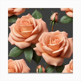 Peach Roses 6 Canvas Print