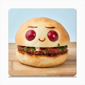 Burger With Eyes Canvas Print
