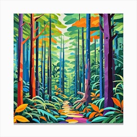 Jungle Path Cubism Style Canvas Print