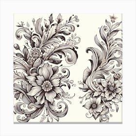Ornate Floral Pattern 5 Canvas Print