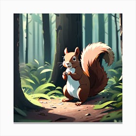 Squirrel In The Woods 30 Canvas Print