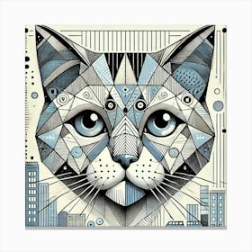 Glimmer Tracks City Cat Canvas Print