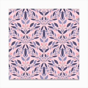 Pink Floral Diamond Square Canvas Print