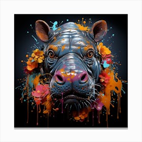 Grafitti Hippo Canvas Print