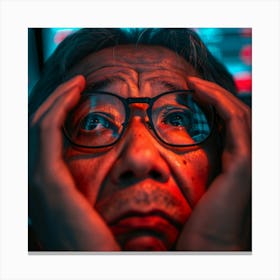 Asian Businessman With Glasses Canvas Print