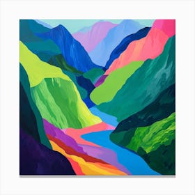 Colourful Abstract Fiordland National Park New Zealand 3 Canvas Print