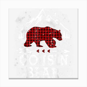 Cousin Bear Red Plaid Matching Family Pajama Christmas 2022 Canvas Print