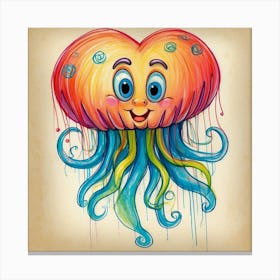 Heart Jellyfish Canvas Print