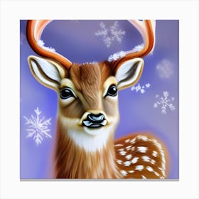 Winter Deer Canvas Print