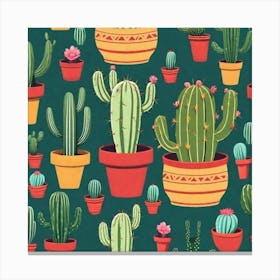 Cactus Pattern 1 Canvas Print
