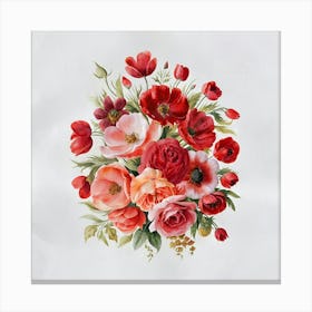 Bouquet Of Red Roses Canvas Print