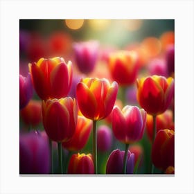 Didier's tulips (Tulipa gesneriana) 3 Canvas Print