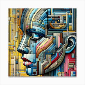 Futuristic Portrait Of A Woman Canvas Print