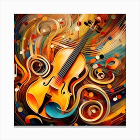 Violin On Abstract Background Canvas Print