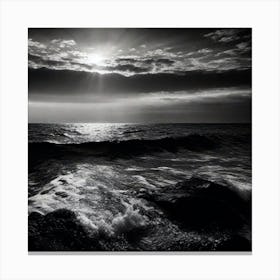 Black And White Seascape 16 Canvas Print