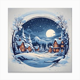 Winter Village Canvas Print