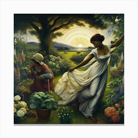 Gardener In The Garden Canvas Print