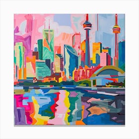 Abstract Travel Collection Toronto Canada 3 Canvas Print