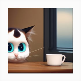 Cat With Blue Eyes Canvas Print