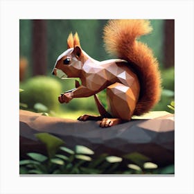 Low Poly Squirrel Canvas Print