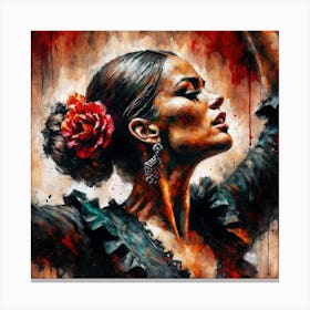 Watercolor Flamenco Dancer #5 Canvas Print
