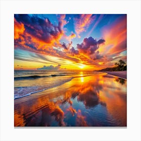 Sunset At The Beach Canvas Print