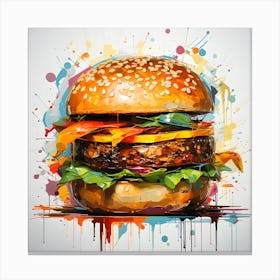 Artistic Burgers Modern Culinary Design Canvas Print