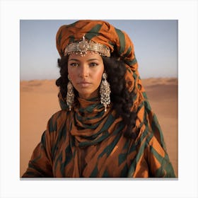 African Woman In The Desert Canvas Print