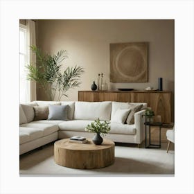 White Living Room Canvas Print