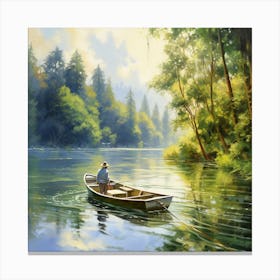Man In A Boat 5 Canvas Print