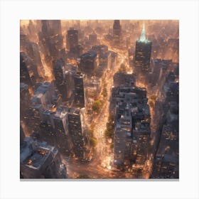 593494 A Picture Of A Busy City From A High Angle Highlig Xl 1024 V1 0 Canvas Print