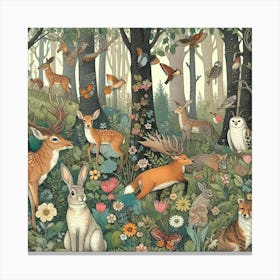 Woodland Animals Canvas Print