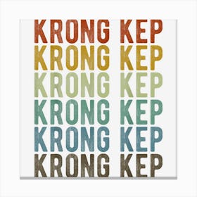 Krong Kep City Cambodia Retro Canvas Print