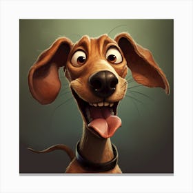 Joyful Dog With A Playful Smile Canvas Print