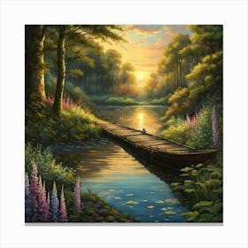 Sunset Bridge Canvas Print