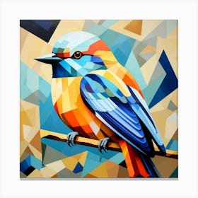 Cubism Art, Tit bird 3 Canvas Print