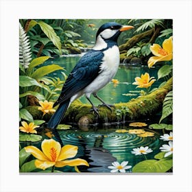 Bird In The Jungle 2 Canvas Print