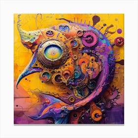 Fish Clock Canvas Print