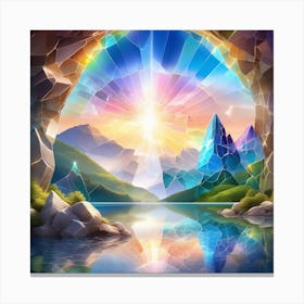 Abstract Cave With Mountains Canvas Print