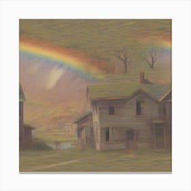 Rainbow Over Old Houses Canvas Print