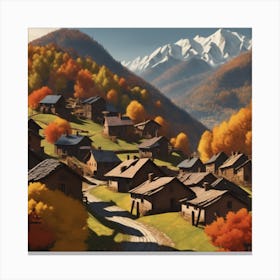 Village In Autumn Canvas Print