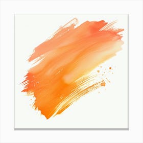 Orange Watercolor Brush Stroke Canvas Print