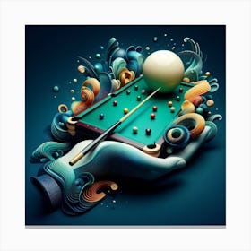 3d Billiards Canvas Print