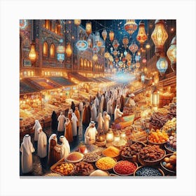 Arabic Market Ramadan Canvas Print