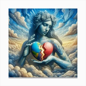 Earth In A Broken Heart 2 Canvas Print