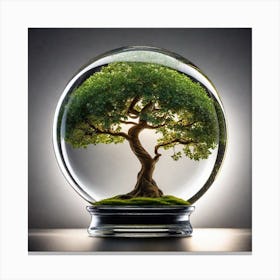 Tree Of Life In A Glass Ball 2 Canvas Print