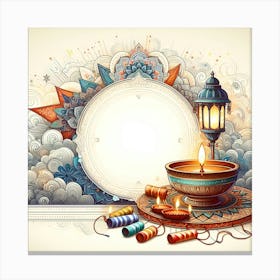 Diwali Greeting Card 8 Canvas Print