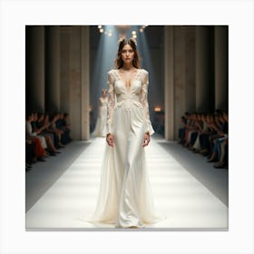 Wedding Dress On The Runway 2 Canvas Print