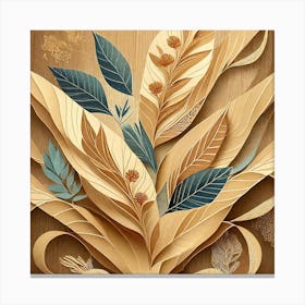 Firefly Beautiful Modern Detailed Botanical Rustic Wood Background Of Herbs And Spices; Illustration (2) Canvas Print