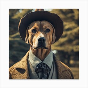 Dog In A Hat 1 Canvas Print